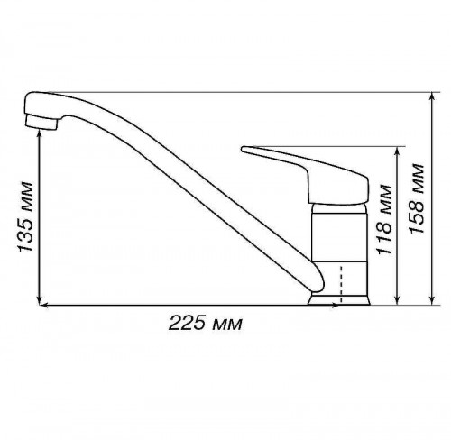 Смеситель для кухни Aquaton Аркос 1AX001FCXX250 Серый шелк