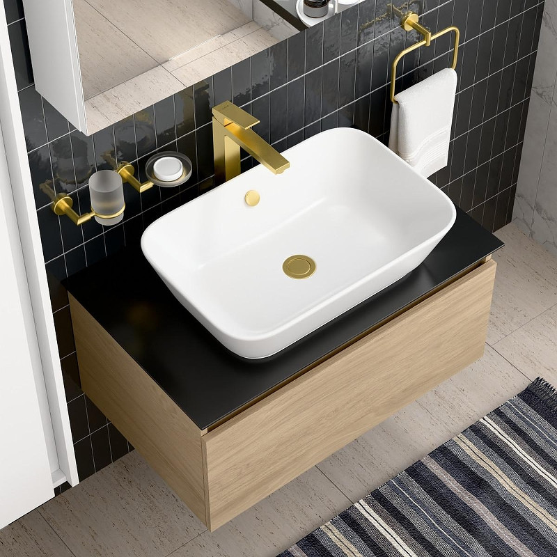 Смеситель для раковины Vitra Minimax Square A4372425EXP цвет Брашированное золото