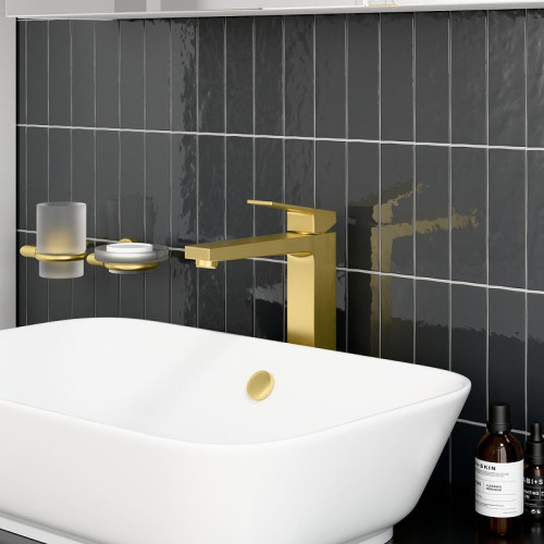 Смеситель для раковины Vitra Minimax Square A4372425EXP цвет Брашированное золото