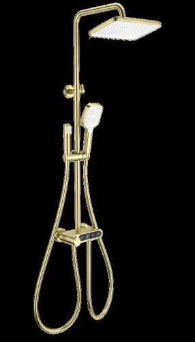 Душевая система Wonzon &amp; Woghand Muse WW-B3112-BG с термостатом цвет Брашированное золото