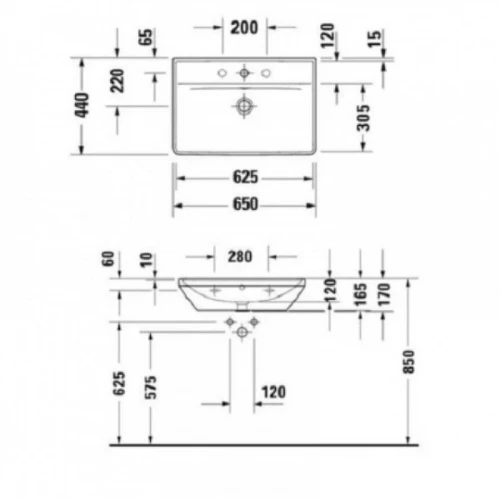 Раковина Duravit D-Neo 65 2366650000 Белая