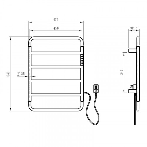 Электрический полотенцесушитель Wonzon & Woghand Wismar 47,5х64 R WW-AL201-GM цвет Темный графит
