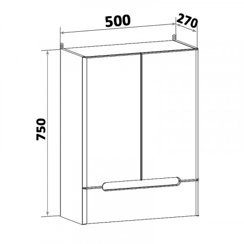 Подвесной шкаф Runo Парма 50 00-00001052 Белый МДФ / ЛДСП