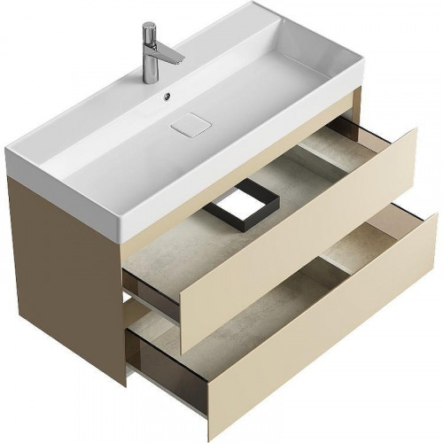 Тумба под раковину Aqwella Geometria 100 GE01102MD подвесная Морская дюна