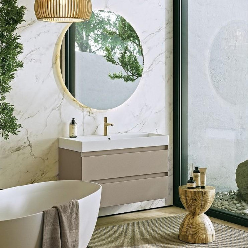 Тумба под раковину Aqwella Geometria 100 GE01102MD подвесная Морская дюна