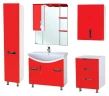 Шкаф пенал Bellezza Лагуна 35 L 4622107082039 L Красный Белый МДФ / ЛДСП