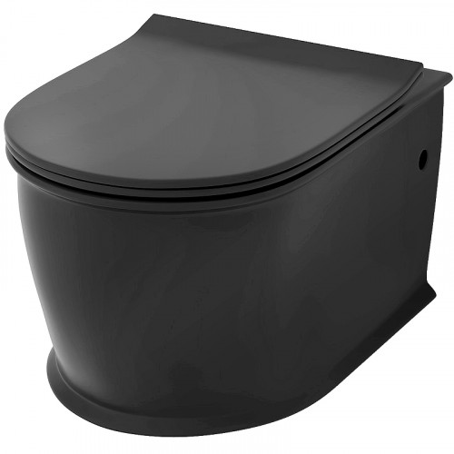 Унитаз Grossman Retro GR-4482BMS подвесной Черный матовый с сиденьем Микролифт фаянс подвесной