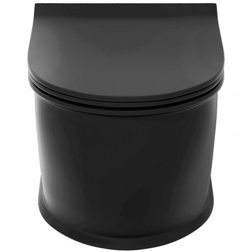 Унитаз Grossman Retro GR-4482BMS подвесной Черный матовый с сиденьем Микролифт фаянс подвесной