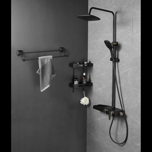 Душевая система Azario AZ-801-2 цвет Черный Золото