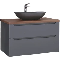 Тумба под раковину Jorno Wood 100 wood.01.100/P/GR подвесная Серая МДФ / ЛДСП