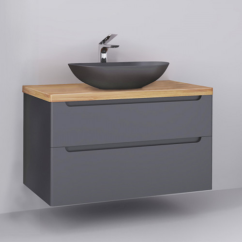 Тумба под раковину Jorno Wood 100 wood.01.100/P/GR подвесная Серая МДФ / ЛДСП