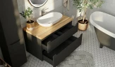 Тумба под раковину Jorno Wood 100 wood.01.100/P/GR подвесная Серая МДФ / ЛДСП