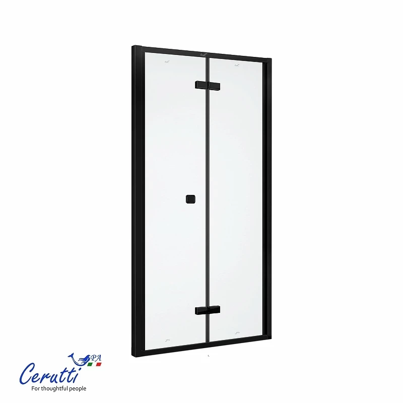 Душевая дверь Ceruttispa Белла (Bella) 90 BELLA D91BF 12011 профиль Черный матовый стекло матовое