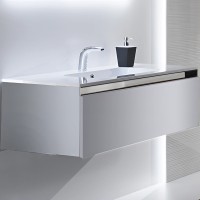 Тумба с раковиной SanVit Кубэ-1 75 kkube1075w подвесная Белая глянцевая МДФ / ЛДСП