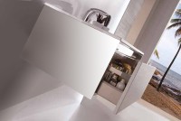 Тумба с раковиной SanVit Кубэ-1 75 kkube1075w подвесная Белая глянцевая МДФ / ЛДСП