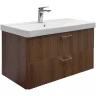 Тумба с раковиной Comforty Ангара 90П 00-00021037 подвесная Дуб темно-коричневый