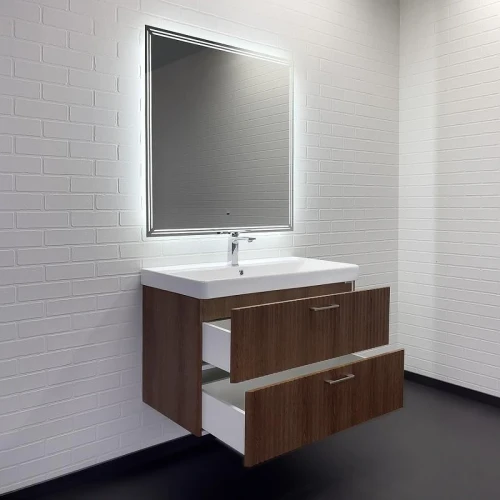 Тумба с раковиной Comforty Ангара 90П 00-00021037 подвесная Дуб темно-коричневый