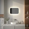 Зеркало Defesto Aura 60х40 DF 2962RH с подсветкой 17W-4500K/ИК - выключатель/Нейтральный белый свет/Черная рама