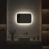 Зеркало Defesto Aura 60х40 DF 2962RH с подсветкой 17W-4500K/ИК - выключатель/Нейтральный белый свет/Черная рама