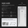 Чугунная ванна Vinsent Veron Square 170x75 VSQ1707545H/VH0012GM цвет Белый с квадратными ручками оружейная сталь