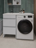 Тумба с раковиной Orange Sistema 110 L ST-110TUW+RAL Белая глянцевая МДФ / ЛДСП