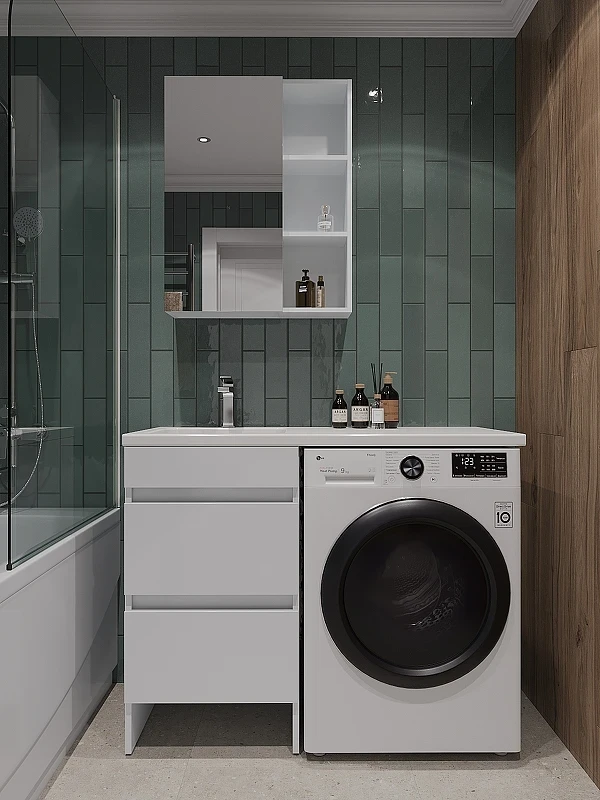 Тумба с раковиной Orange Sistema 110 L ST-110TUW+RAL Белая глянцевая МДФ / ЛДСП