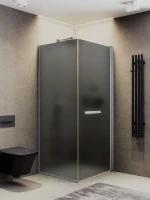 Душевой уголок Maybah Glass MGY-1349-5 1000х1000х1975 на монопетле Хром матовый стекло графитовое матовое