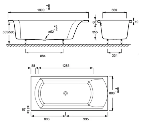 Акриловая ванна Jacob Delafon Odeon Up 180x80 E6D022-00 цвет Белый