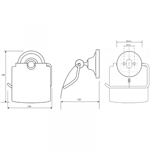 Держатель туалетной бумаги Bemeta Retro chrom 144312012 с крышкой Хром
