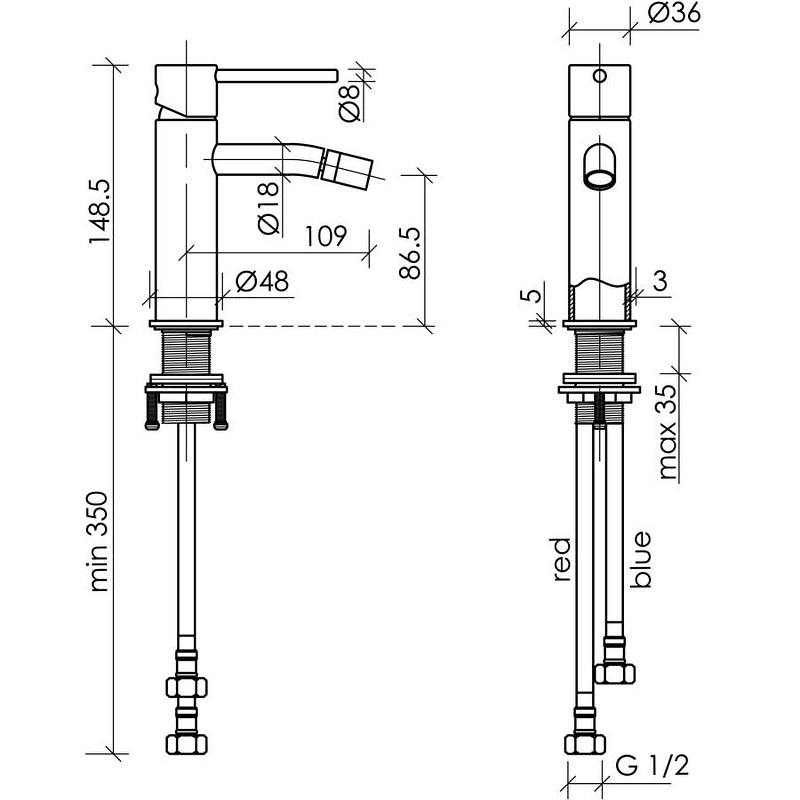 Смеситель для биде Sancos Etna SC9005GG Вороненая сталь