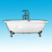 Чугунная ванна Elegansa Gretta 170x75 ножки Хром