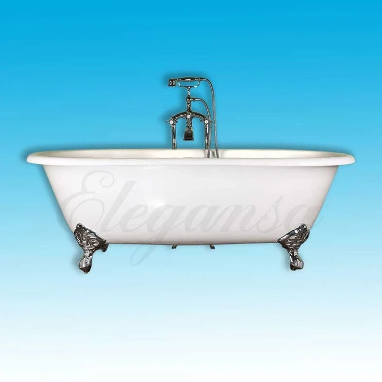 Чугунная ванна Elegansa Gretta 170x75 ножки Хром