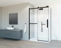 Душевой уголок Vincea Como Soft 130x100 VSR-1CS1013CLB профиль Черный стекло прозрачное