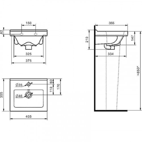 Раковина Onika Santeri Визит 40 1.3117.7.S00.11B.0 Белая
