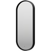 Зеркало Brevita Saturn 50 SAT-Dro1-050-black с подсветкой Черное матовое с сенсорным выключателем стекло