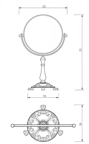 Косметическое зеркало Migliore Elisabetta 17066 с увеличением Золото