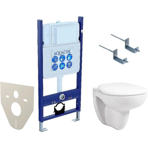 Комплект унитаза с инсталляцией Aquatek Set Aquatek Каир KKI/14 с сиденьем Микролифт