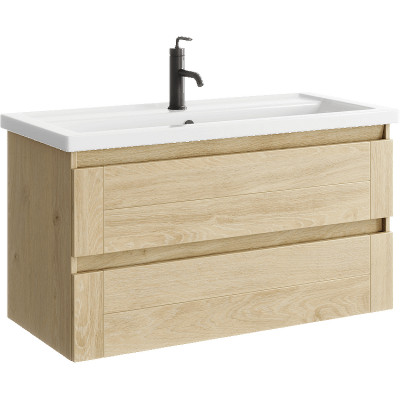 Тумба под раковину Aqwella Astrid 100 AST0110DD подвесная Дуб Давос МДФ / ЛДСП