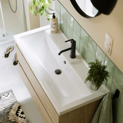 Тумба под раковину Aqwella Astrid 100 AST0110DD подвесная Дуб Давос МДФ / ЛДСП