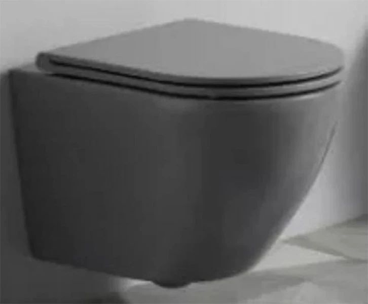Унитаз CeramaLux 2197MG подвесной Серый матовый с сиденьем Микролифт фаянс подвесной