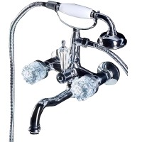 Смеситель для ванны Boheme Crystal 273-CRST Хром латунь на стену