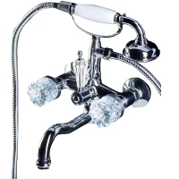 Смеситель для ванны Boheme Crystal 273-CRST Хром латунь на стену