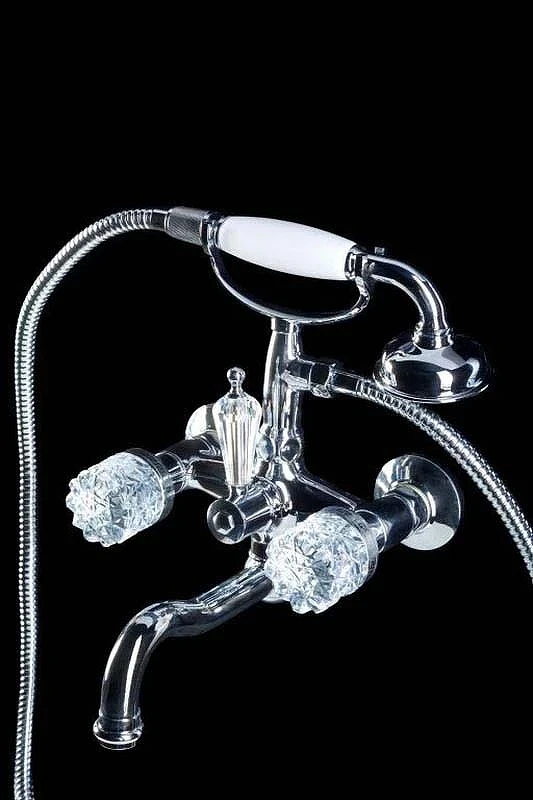 Смеситель для ванны Boheme Crystal 273-CRST Хром латунь на стену
