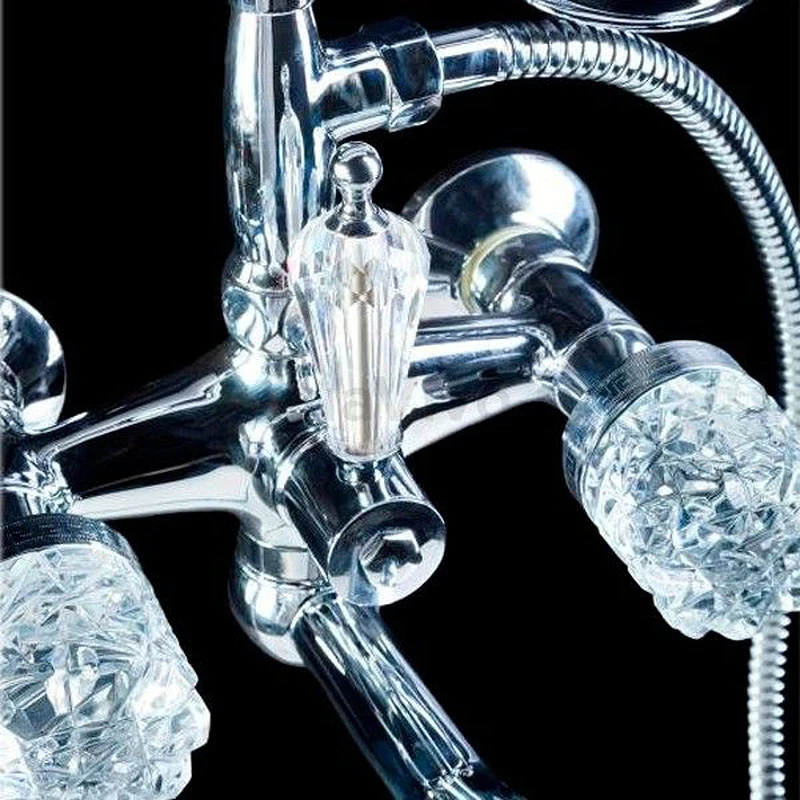 Смеситель для ванны Boheme Crystal 273-CRST Хром латунь на стену