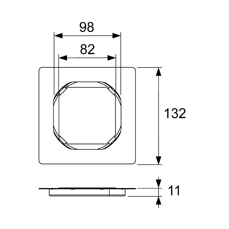 Решетка для душевого трапа Tece Drainpoint S 100х100 3660016 без рамки под плитку