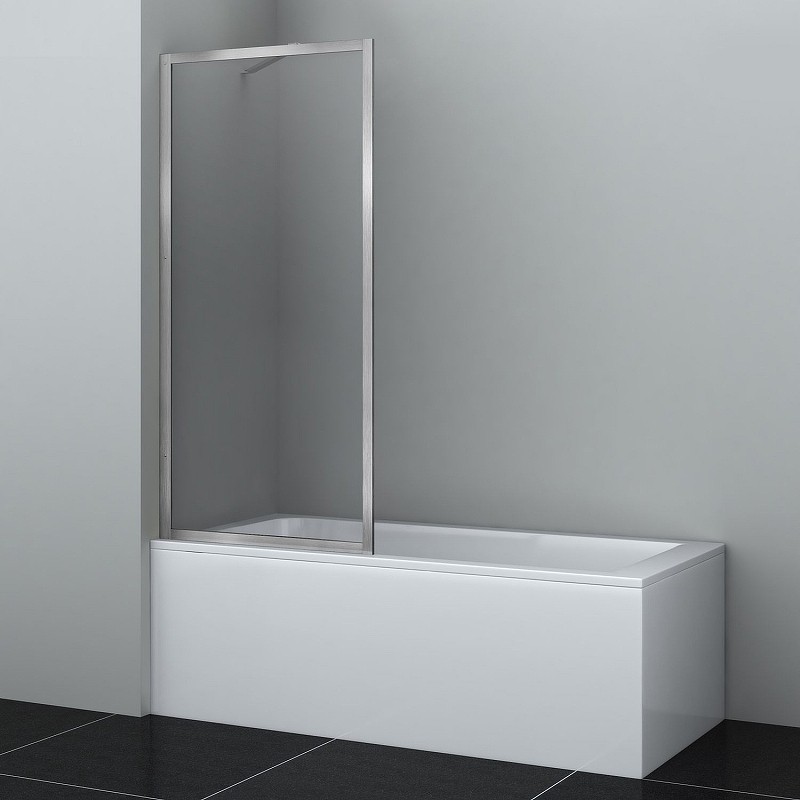 Шторка на ванну WasserKRAFT Abens 80 20W01-80 BN Fixed WasserSchutz профиль Никель стекло прозрачное