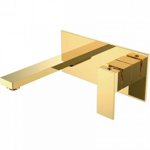 Смеситель для раковины Boheme Qubic 475-G Золото глянцевое латунь