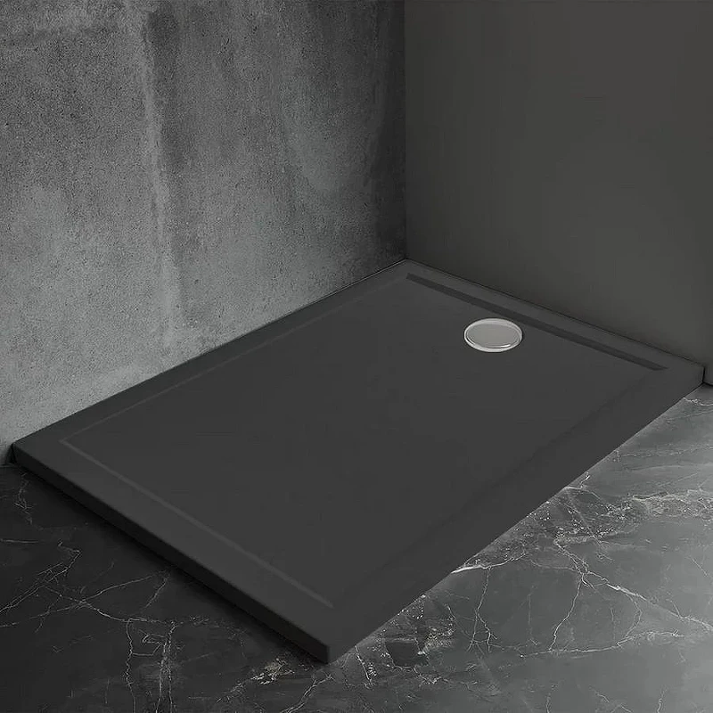 Душевой поддон из искусственного камня Veconi Pietra B 120x90 PT-B-12090-RU Черный