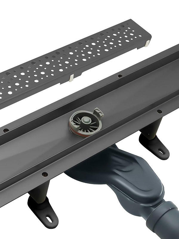 Душевой лоток Cezares Движение (Slider) SLIDER-LD-80-GM с решеткой цвет Оружейная сталь