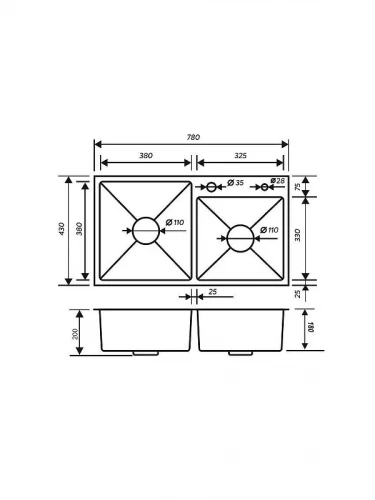 Кухонная мойка Ростовская Мануфактура Сантехники MR 78 MR-7843BL цвет Графит